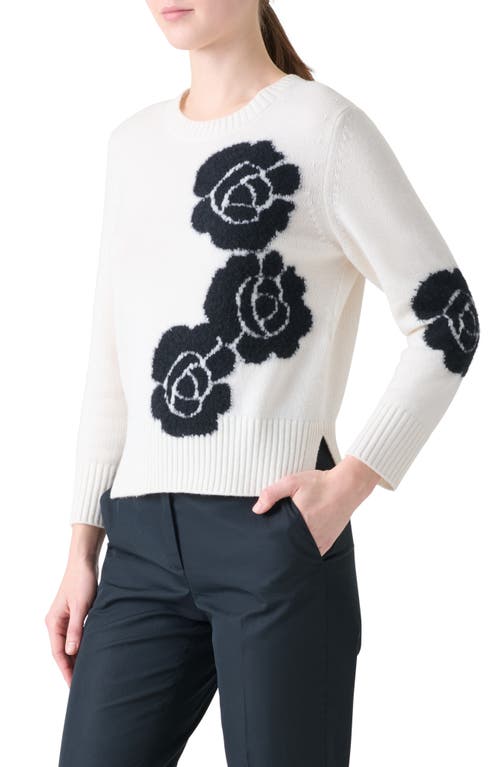 Akris 3d Anemone Cashmere-silk Crewneck Sweater