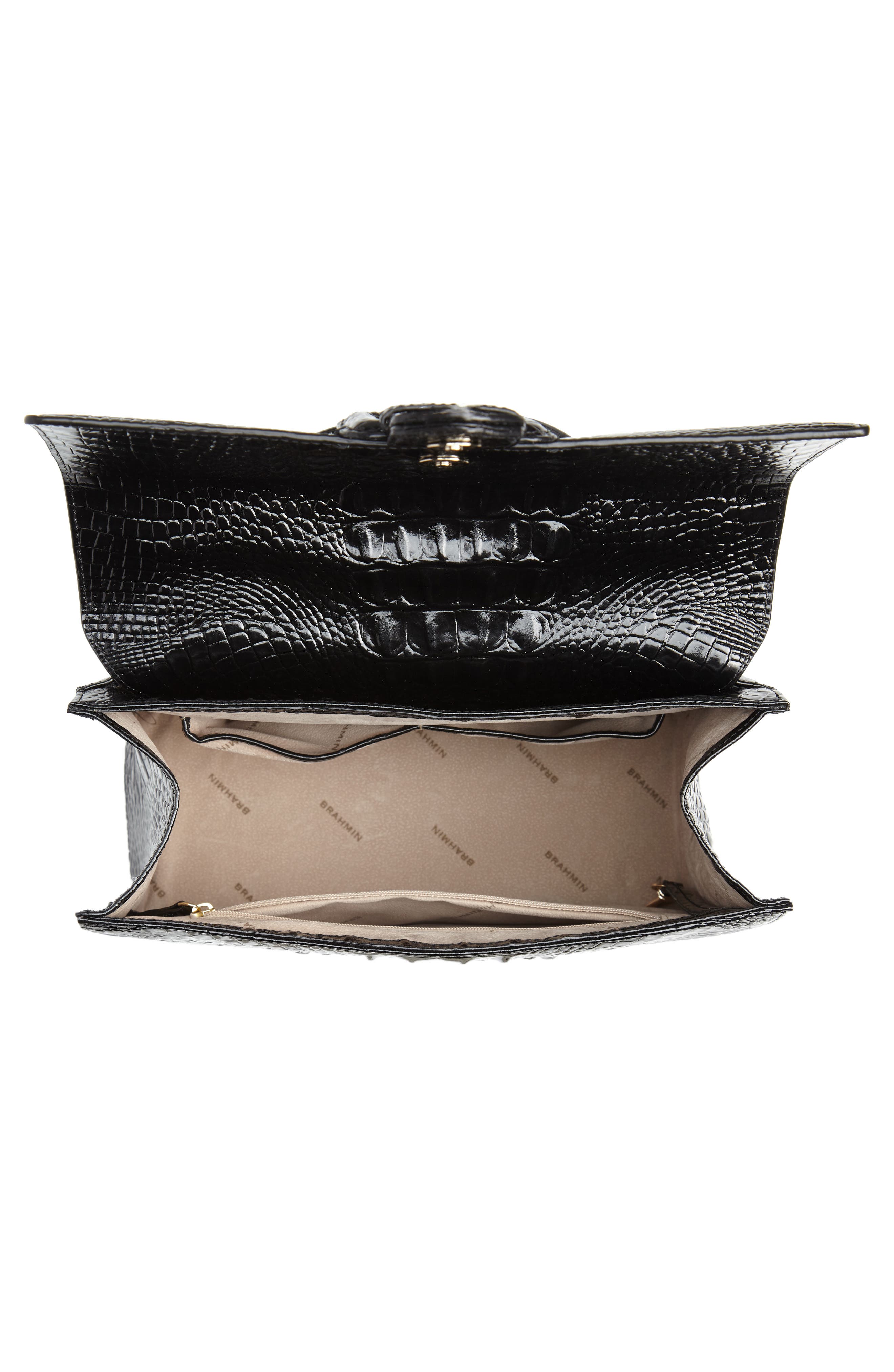 Brahmin Medium Francine Croc Embossed Leather Satchel, Alternate, color, 