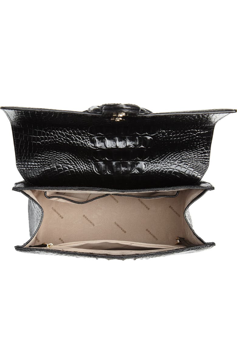 Brahmin Medium Francine Croc Embossed Leather Satchel, Alternate, color,