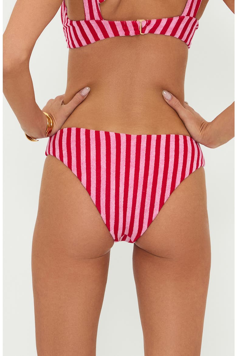 Vanessa High Cut Bikini Bottoms, Alternate, color, CANDY CANE STRIPE