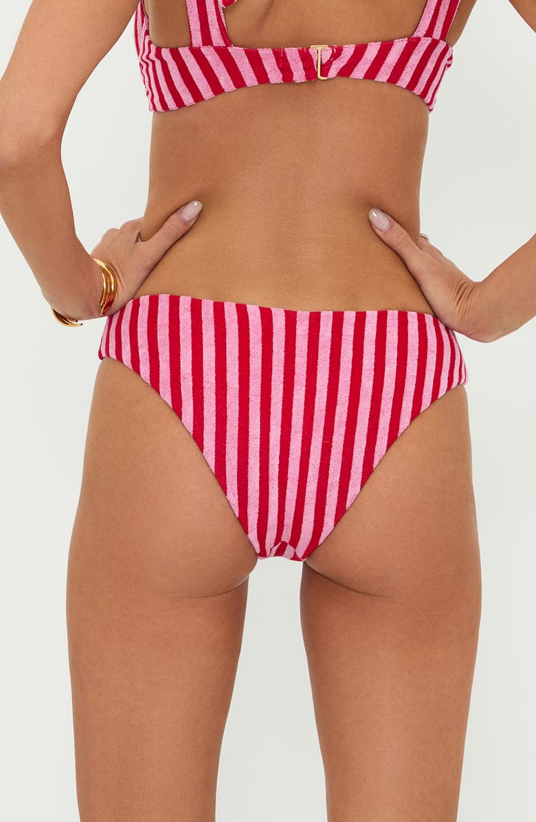 Beach Riot Vanessa High Cut Bikini Bottoms, Alternate, color, Candy Cane Stripe