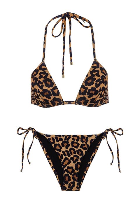 Leopard Triangle Top & Bikini Bottom