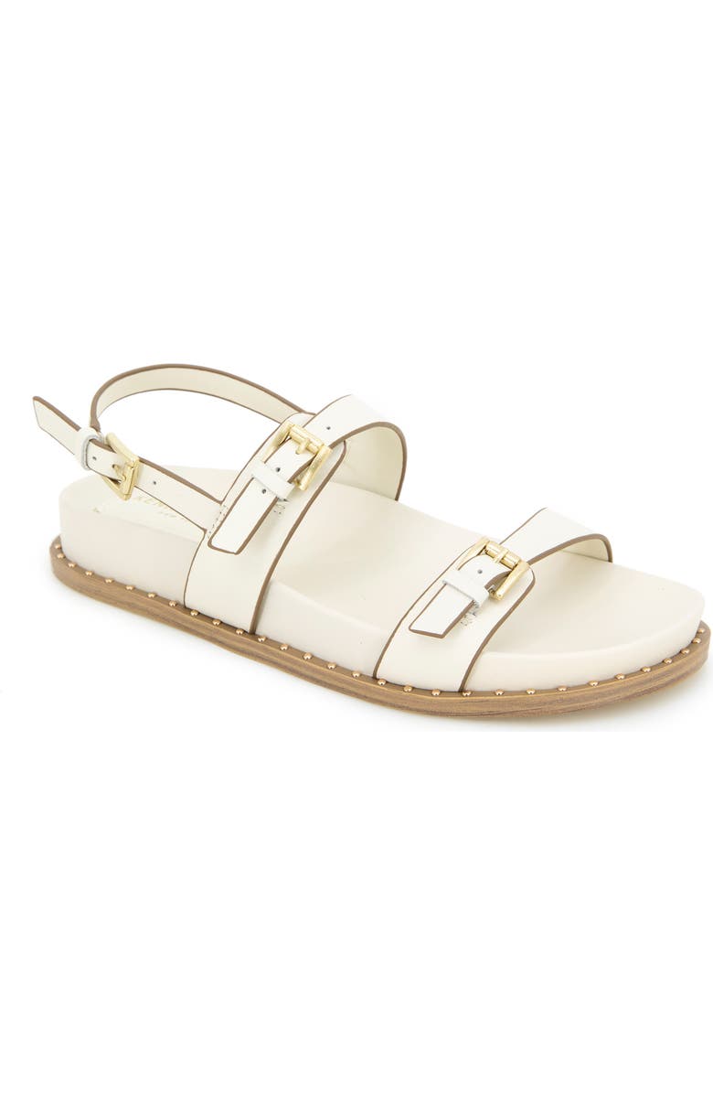 Kenneth Cole Drinity Flat Slingback Sandal, Main, color, Cream Leather