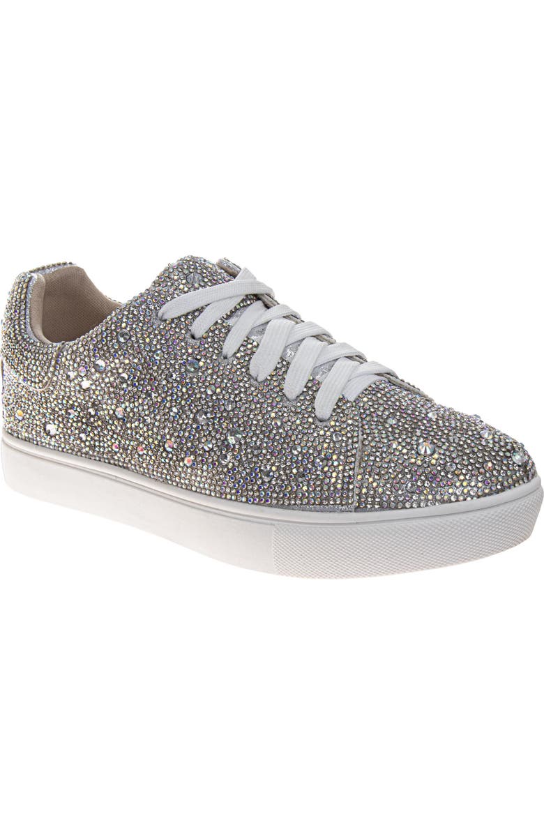 BADGLEY MISCHKA Glitzy Sneakers Girls' Sparkle Detail Fashion Wear, Main, color, Silver