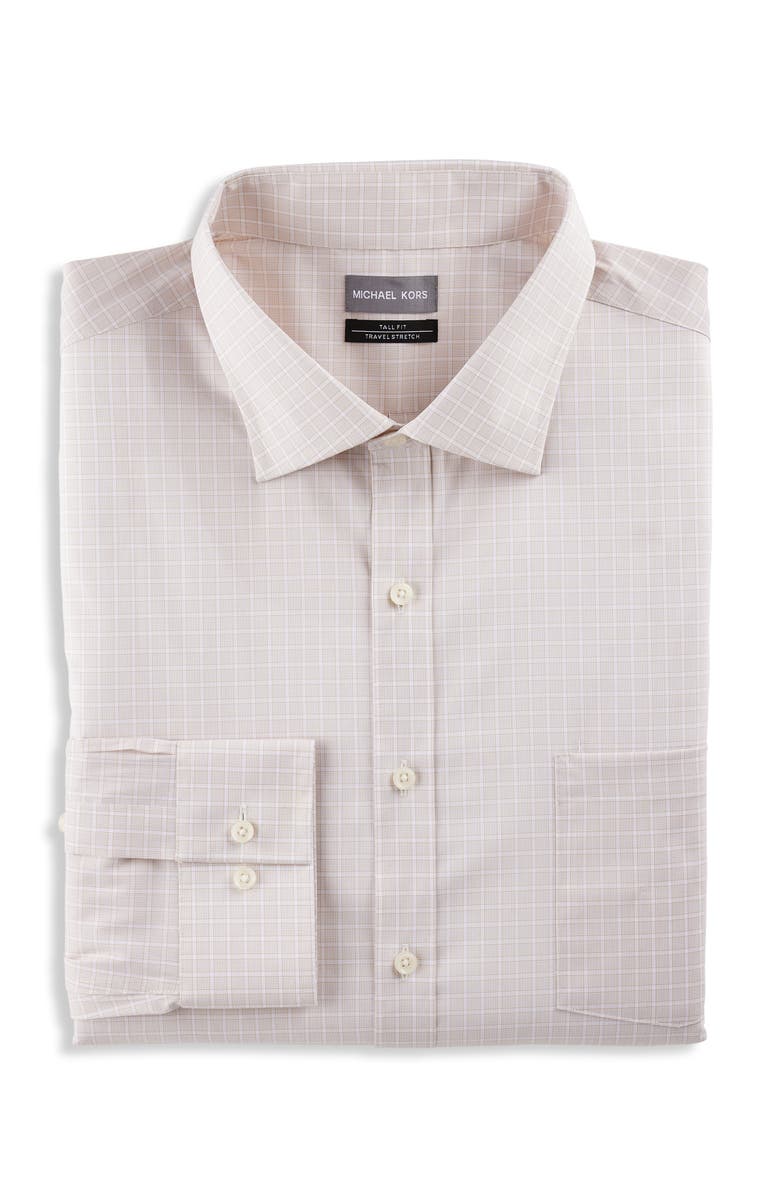 Michael Kors Big & Tall Non-Iron Check Dress Shirt, Main, color,