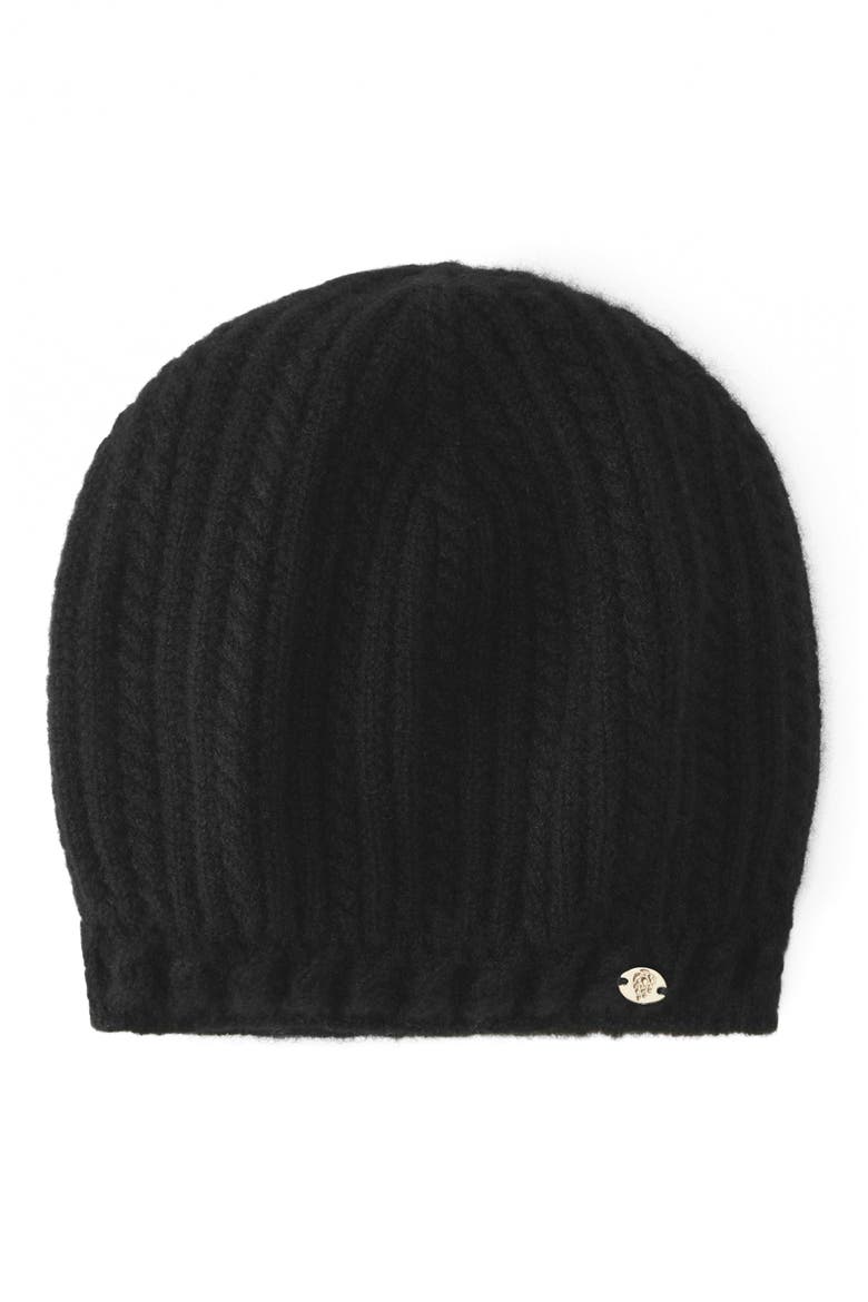 Simone Cashmere Beanie, Main, color, BLACK