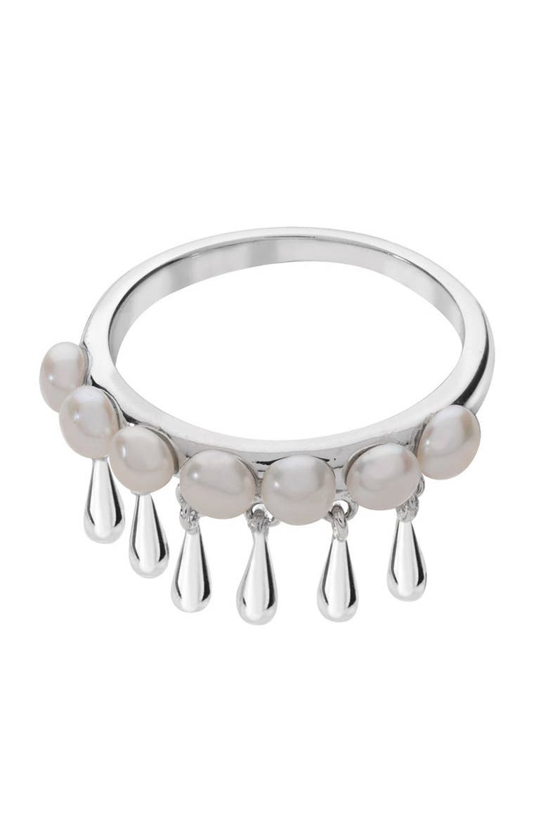 Lucy Quartermaine Royal Pearl Drop Ring, Main, color, Sterling Silver
