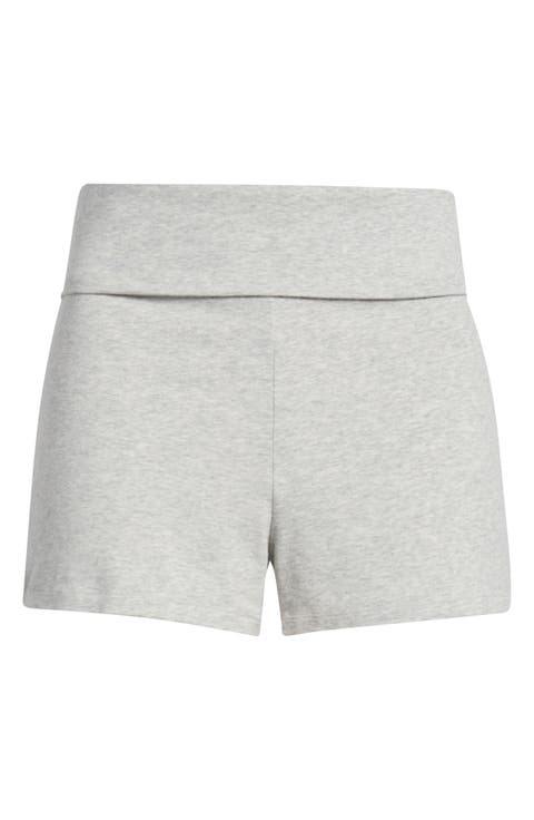 Stretch Cotton Jersey Foldover Shorts