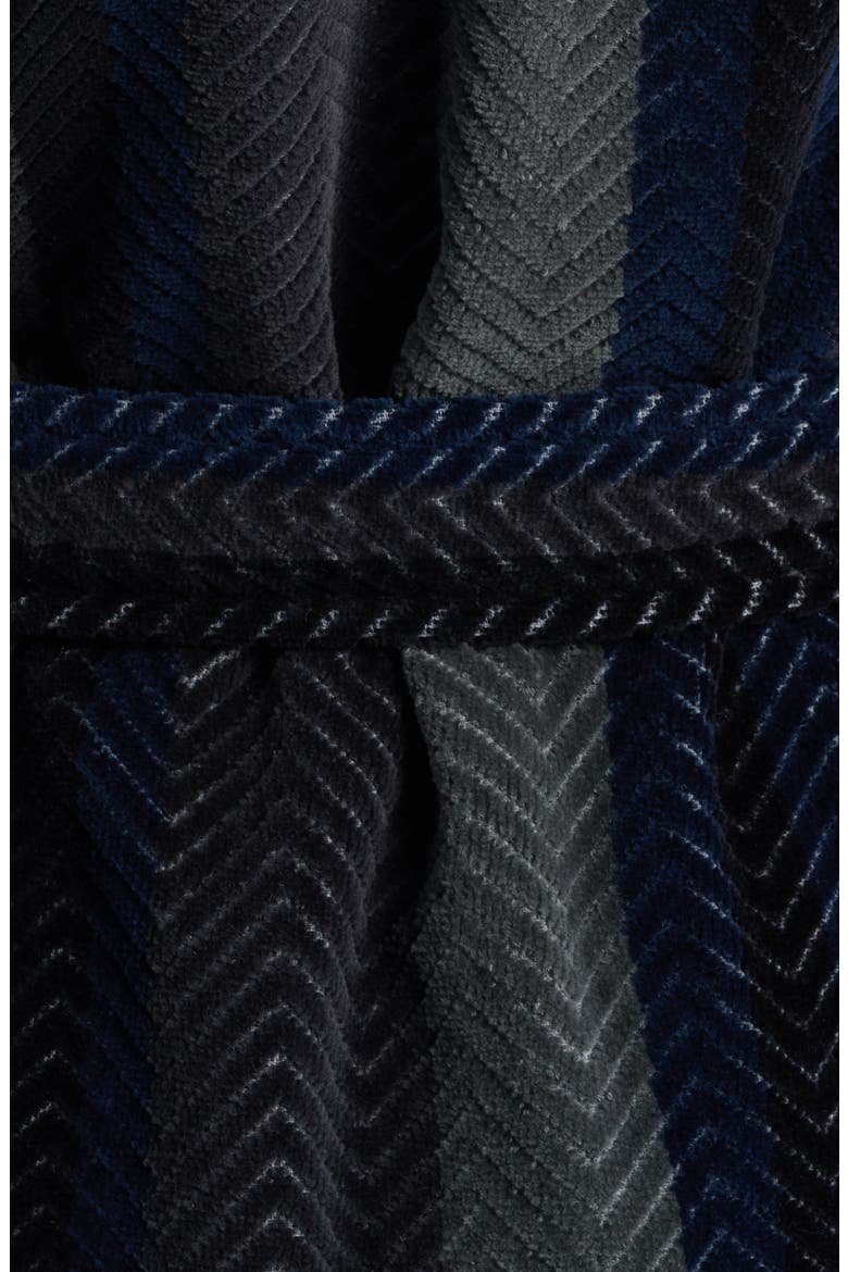 Four Star Shawl Collar Cotton Velour Robe, Alternate, color, NAVY