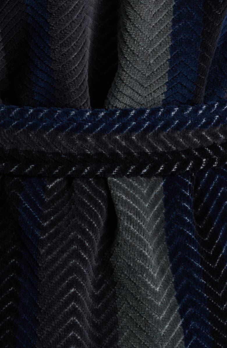 Majestic International Four Star Shawl Collar Cotton Velour Robe, Alternate, color, Navy