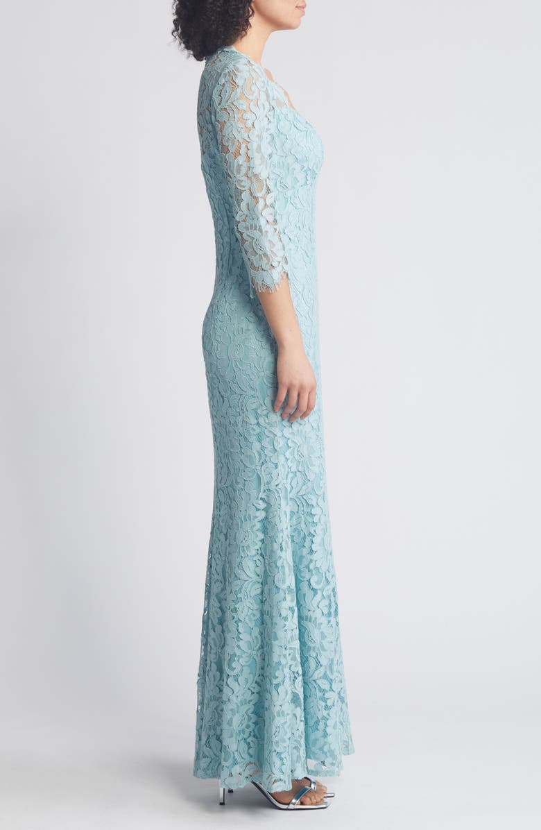 Eliza J Floral Lace Trumpet Gown, Alternate, color, 