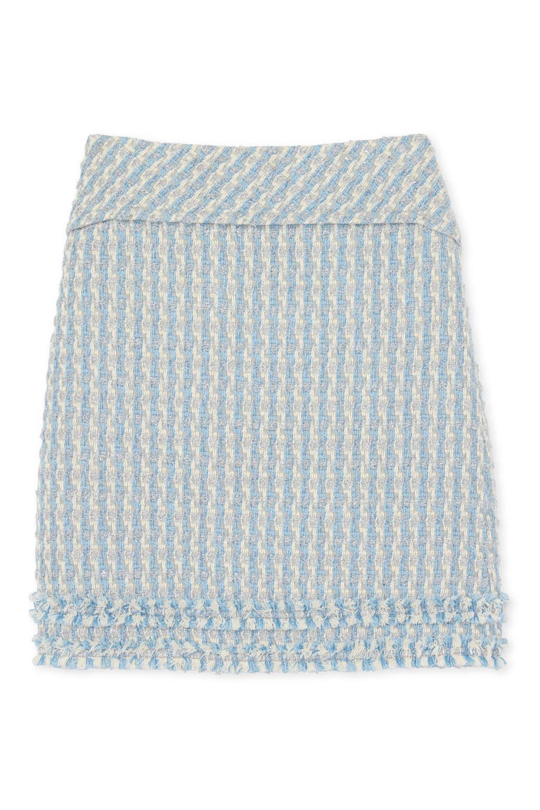 Metallic Tweed Skirt, Alternate, color, POWDER BLUE/ WHITE MULTI
