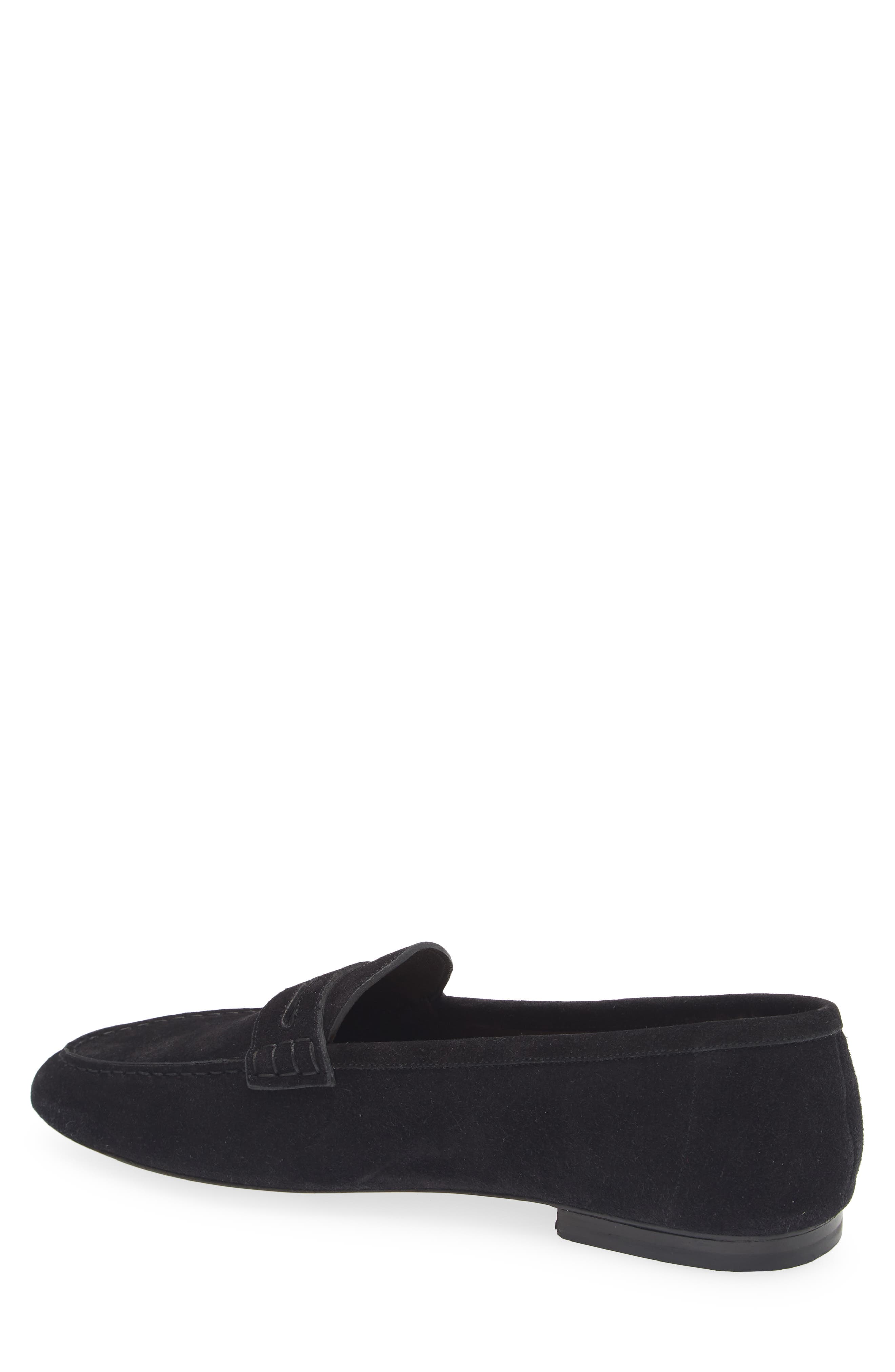 Ralph Lauren Purple Label Collins Suede Penny Loafer, Alternate, color, Black