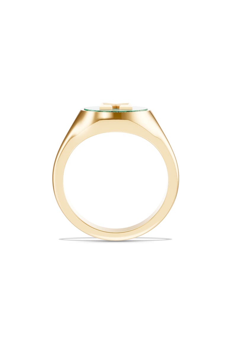 Malachite Arrow Signet Ring, Alternate, color, YELLOW GOLD