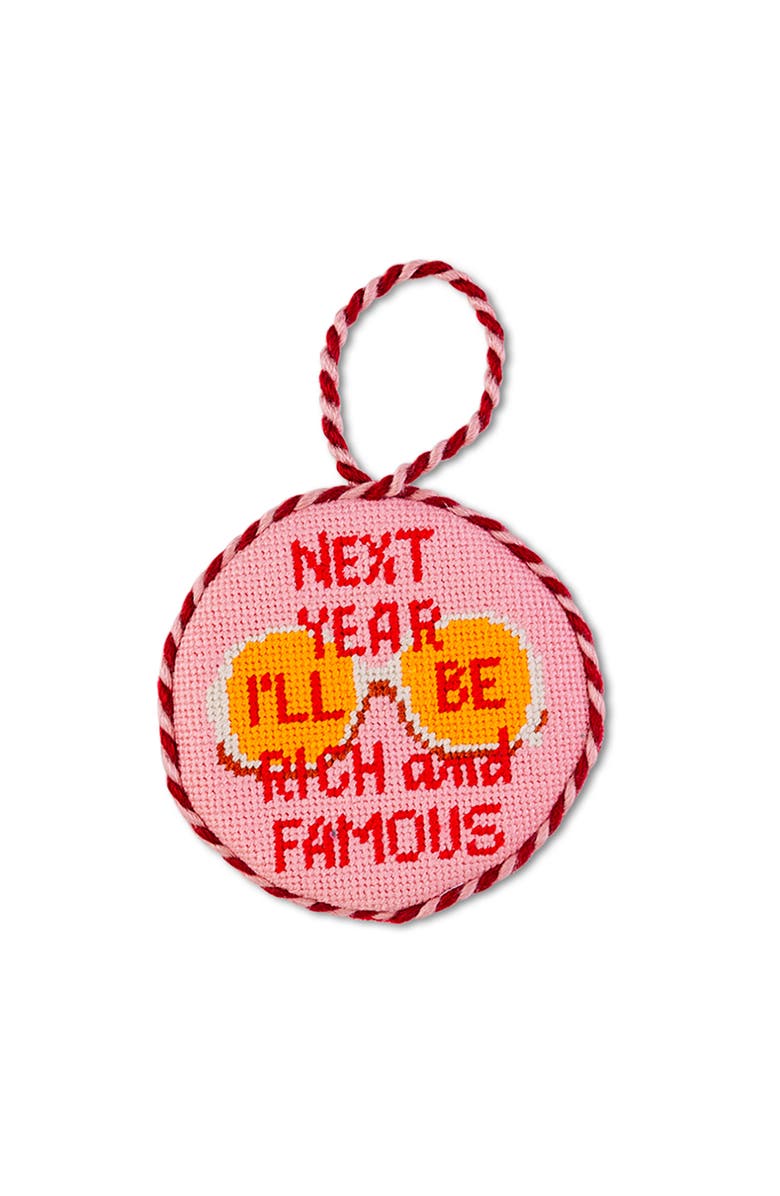 Furbish Needlepoint Ornament - Rich And Famous, Main, color, Coral
