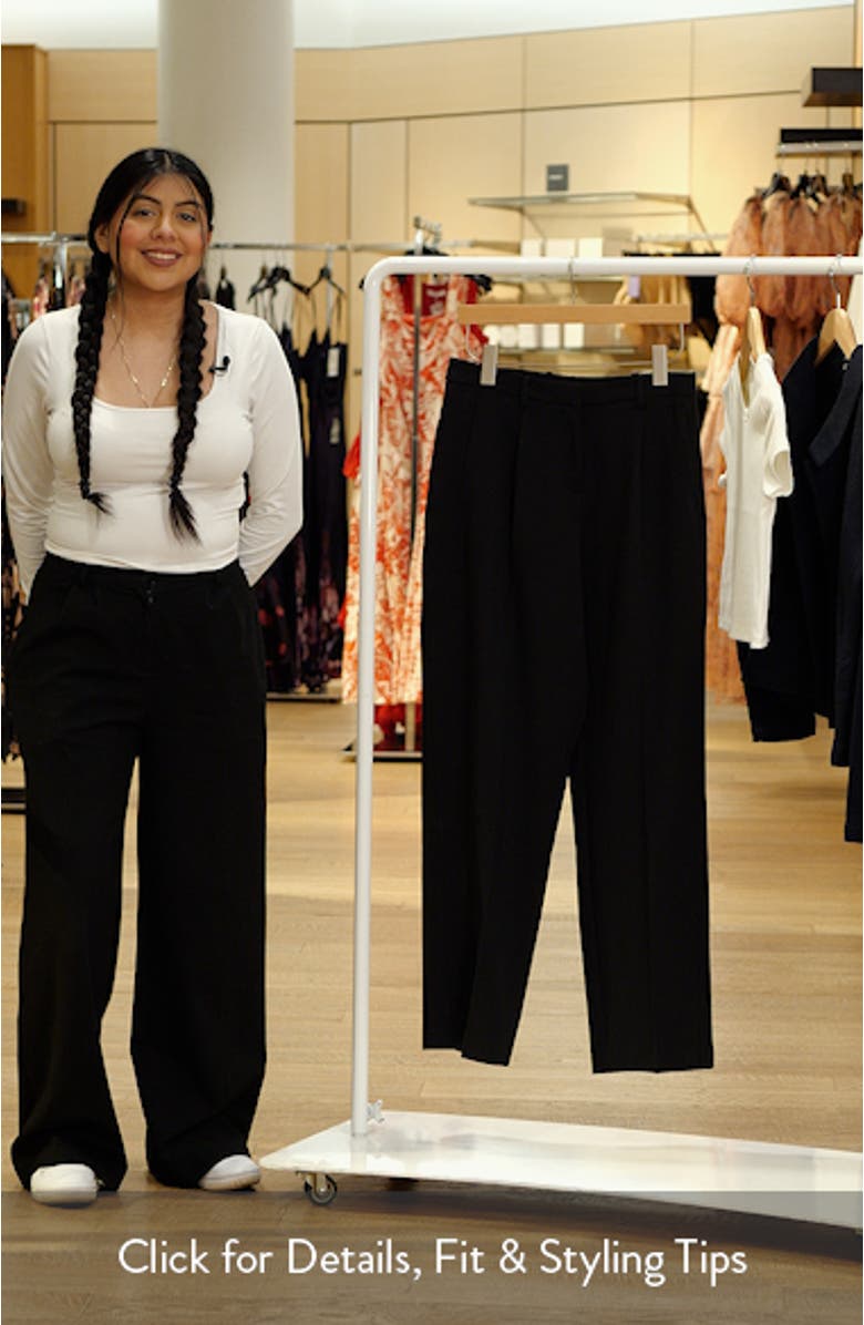 Pleat Front Stretch Straight Leg Pants, sales video thumbnail