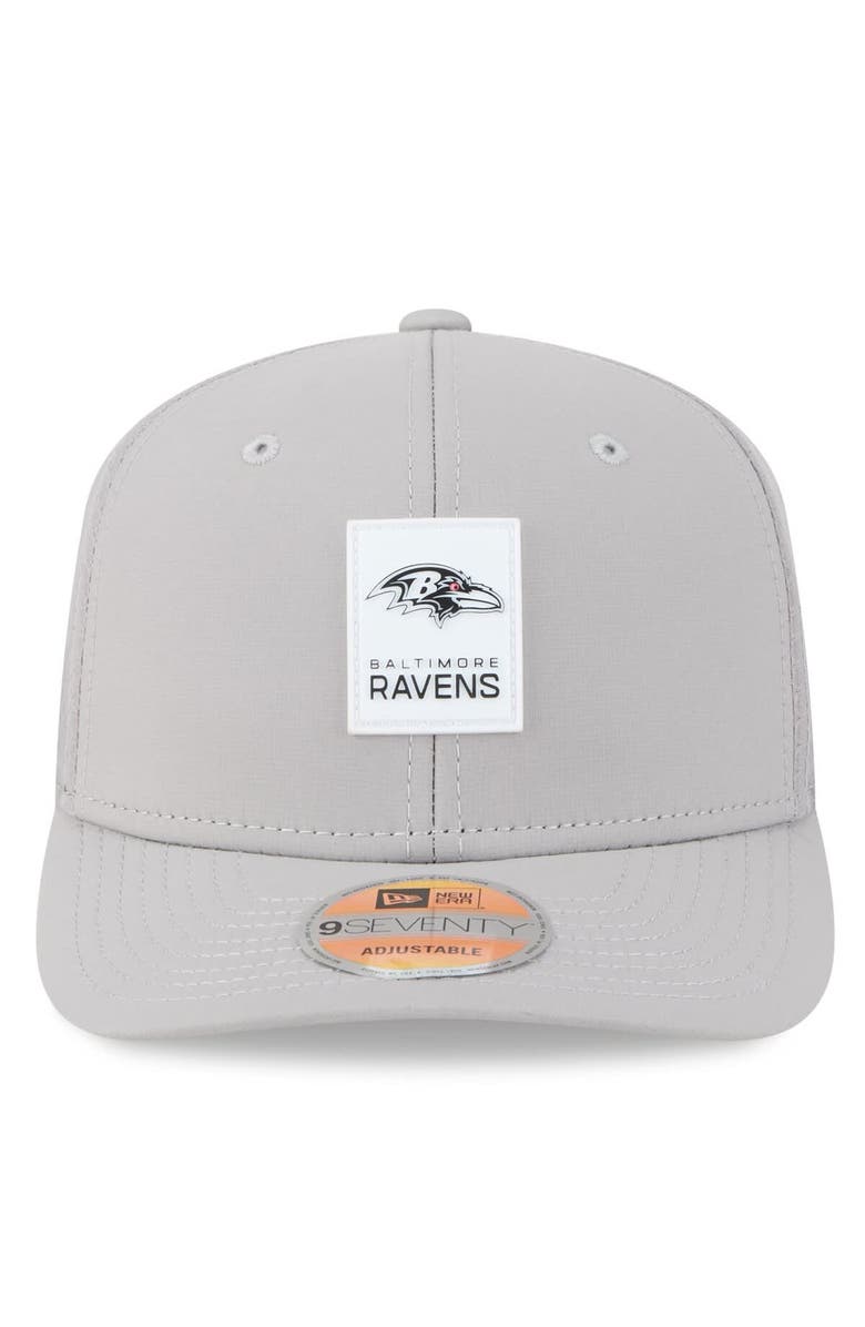 New Era Men's New Era Gray Baltimore Ravens 2025 Sideline  9SEVENTY Adjustable Trucker Hat, Alternate, color, Gray