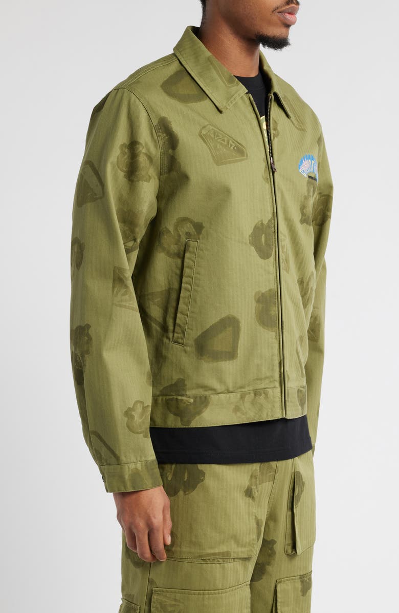 Billionaire Boys Club BB Workman Cotton Herringbone Zip Jacket, Alternate, color, Loden Green