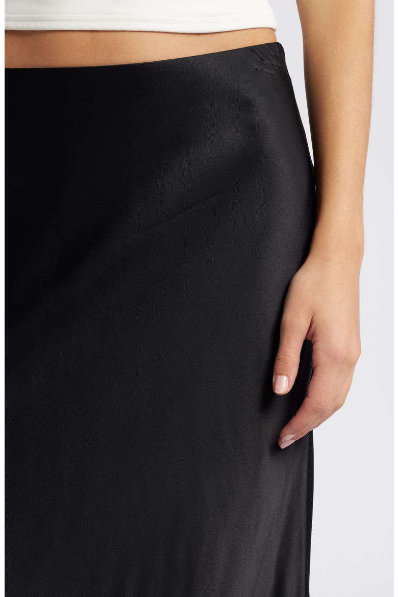 Anya Satin Midi Skirt, Alternate, color, BLACK