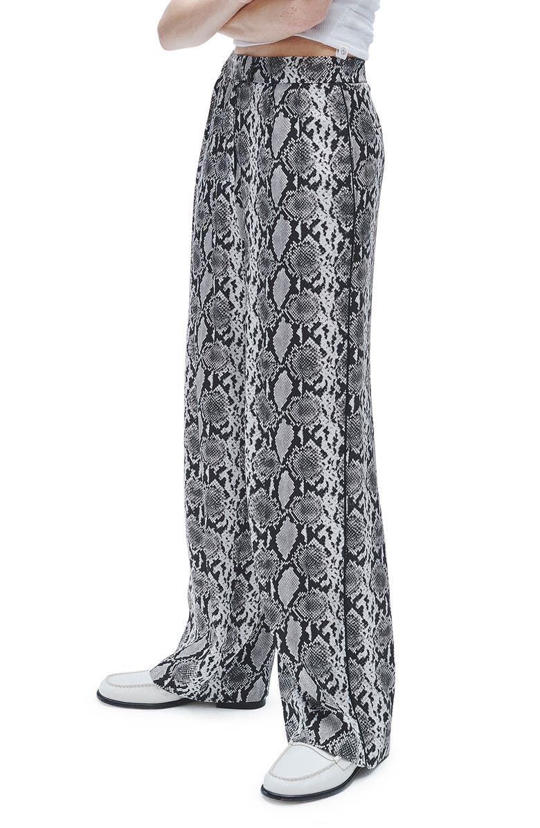 rag & bone Lace Print Silk Blend Wide Leg Pants, Alternate, color, Snake Prin