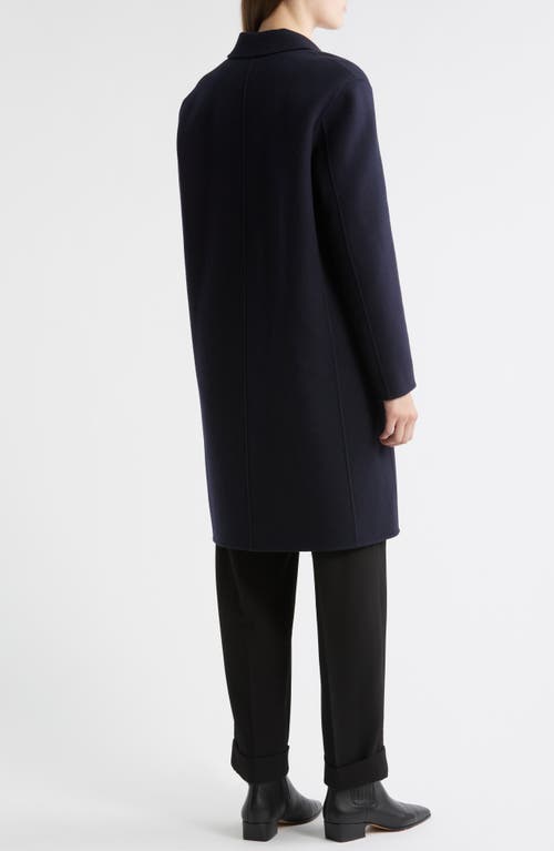 Theory Double Breasted Wool & Cashmere Coat In Blue