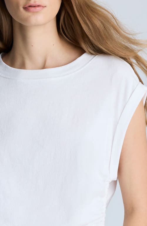 Kenneth Cole Ruched Muscle Tee In Pure White