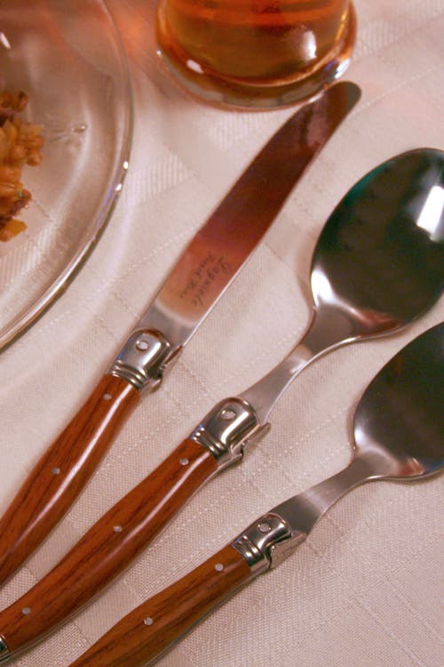 Shop French Home 20-piece Laguiole Wood Grain Flatware Set