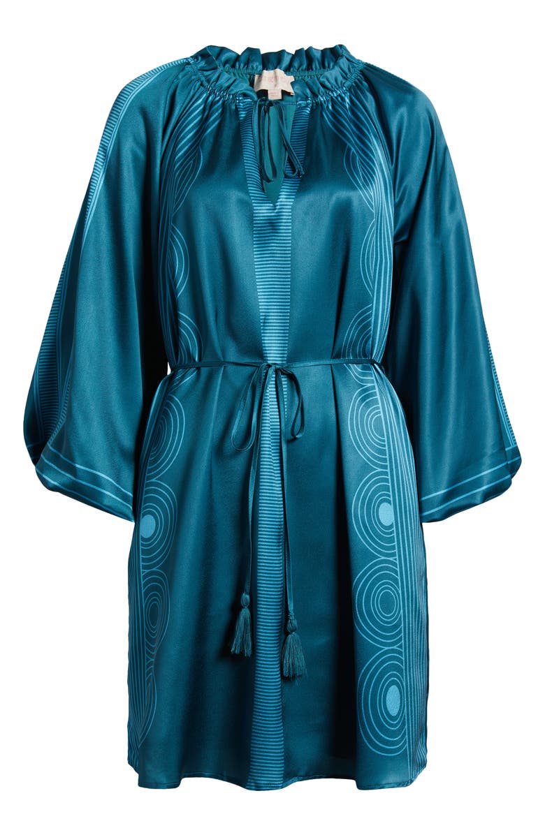 CIEBON Ritz Tie Waist Long Sleeve Dress, Alternate, color, Green Multi