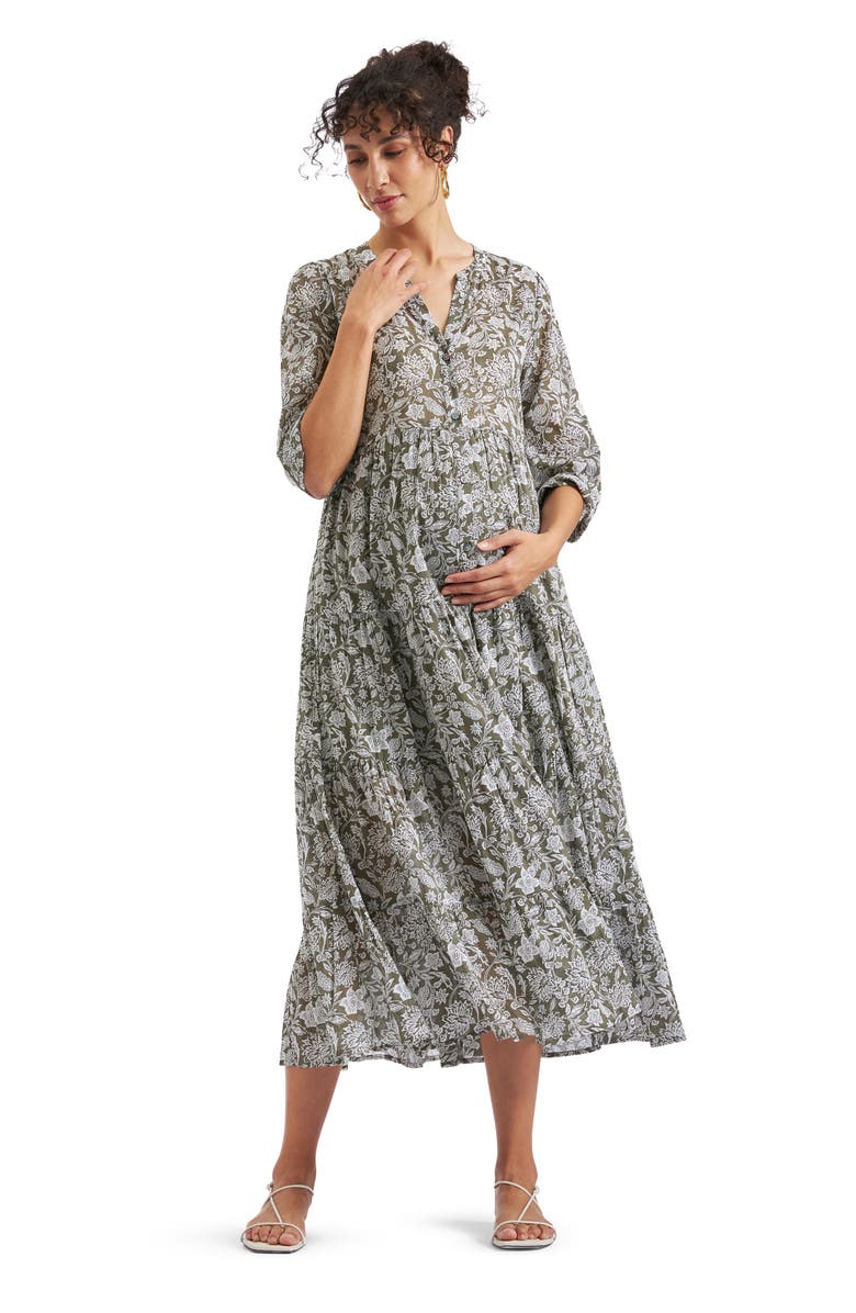 Ripe Maternity Ezra Tiered Dress, Alternate, color, 