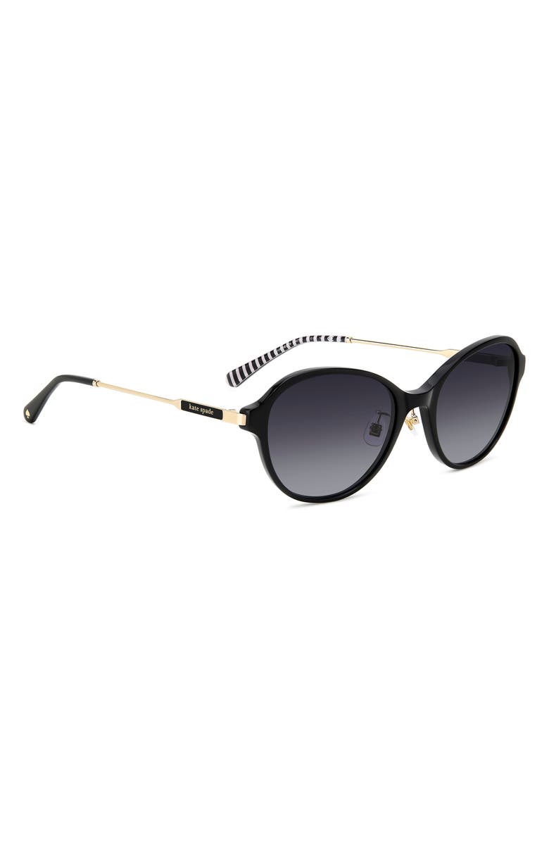 Kate Spade New York vonnie 56mm round sunglasses, Alternate, color, Black