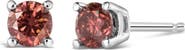 Haus of Brilliance 14K Gold 3/4 Cttw Round Pink Diamond Solitaire Stud Earrings