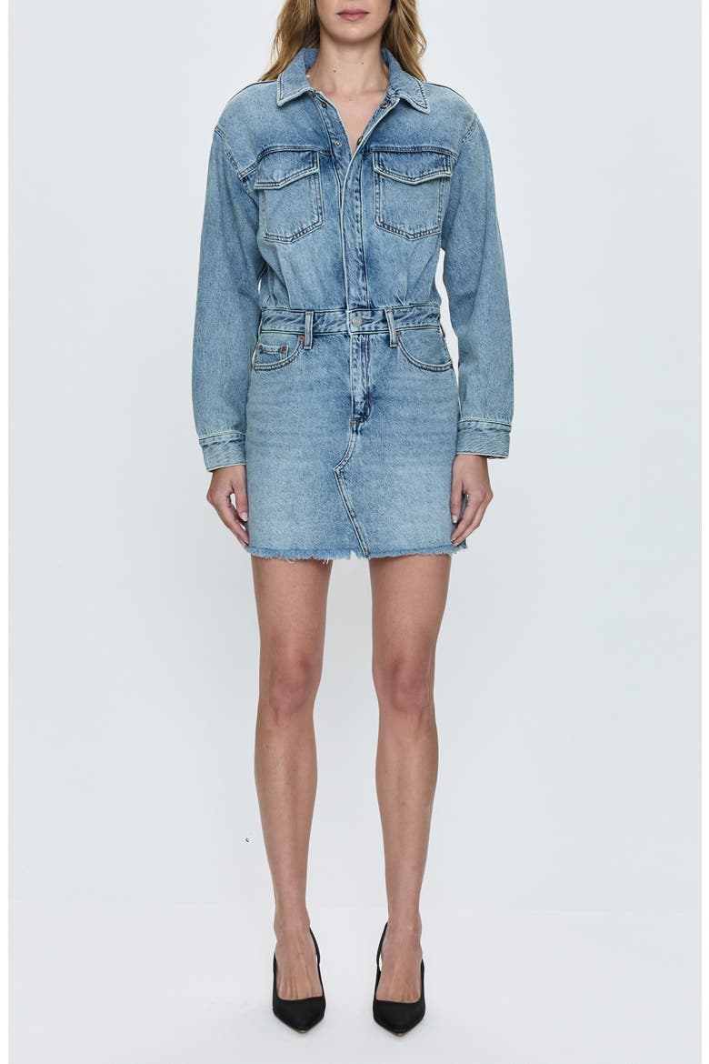 Nina Long Sleeve Denim Shirtdress, Main, color, SPRITZ