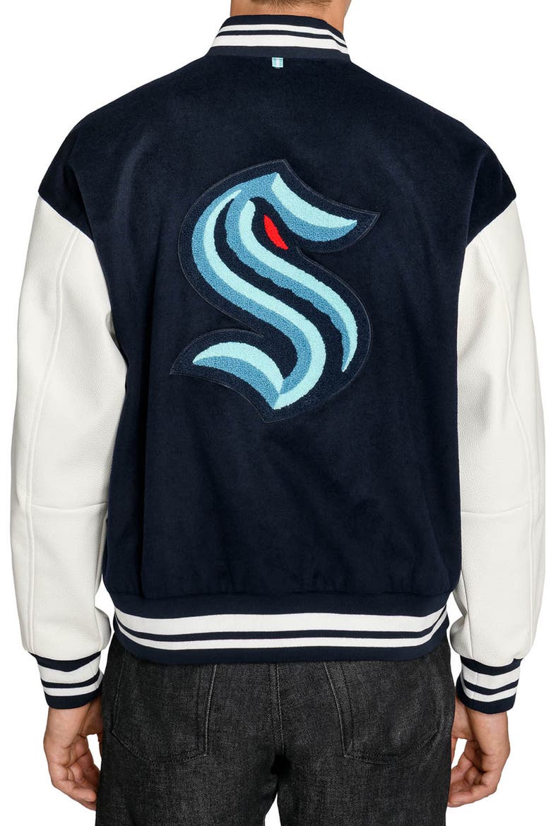 Seattle Kraken Varsity Jacket, Alternate, color, NAVY
