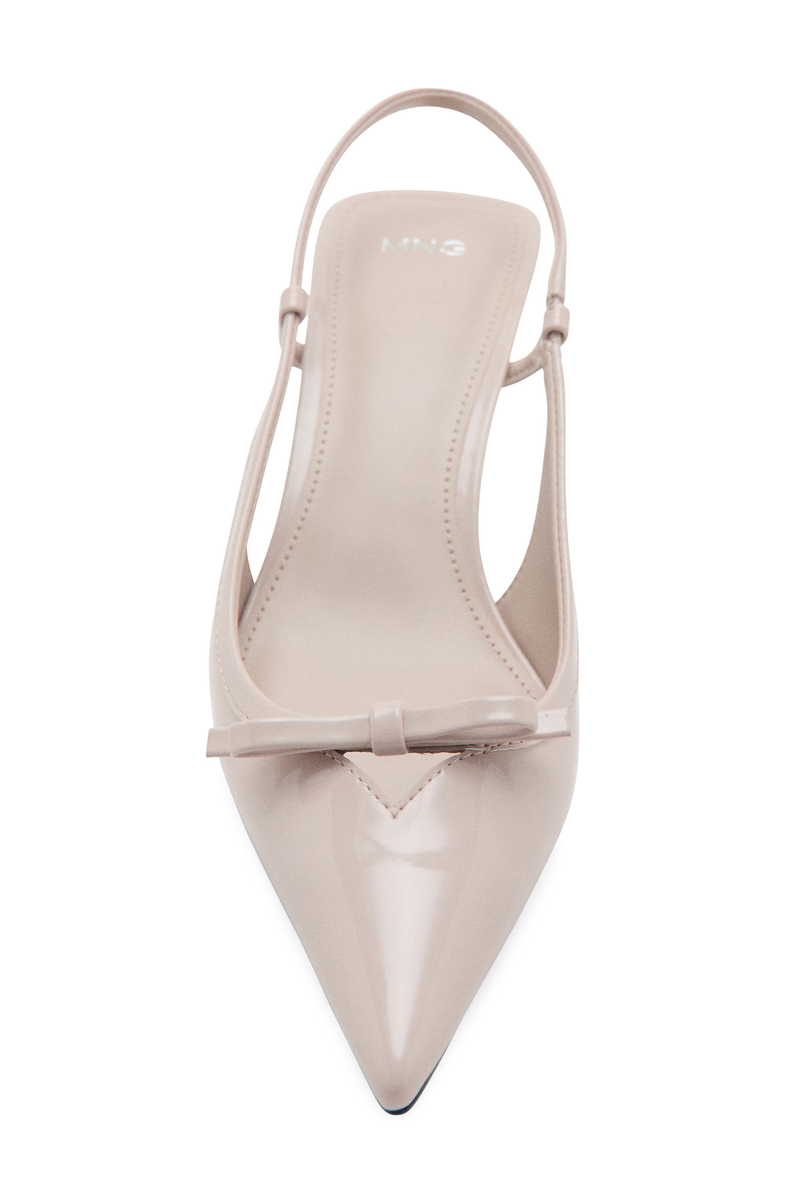 Faux Leather Pointed Toe Slingback Pump, Alternate, color, ECRU