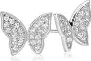 SUZY LEVIAN Sterling Silver CZ Butterfly Stud Earrings