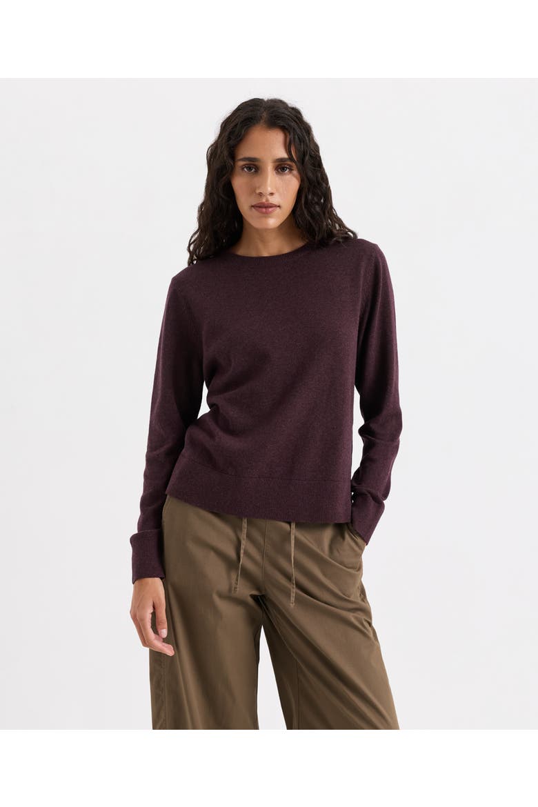 Organic Cotton Essential Crew Neck Sweater, Main, color, Plum Heather