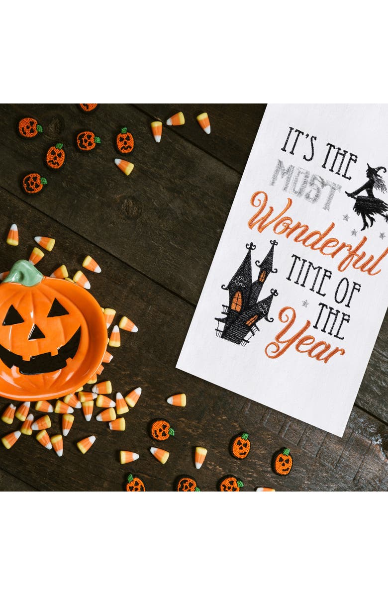C&F Home It's The Most Wonderful Time Of The Year Halloween Flour Sack Kitchen Towel, Alternate, color, White