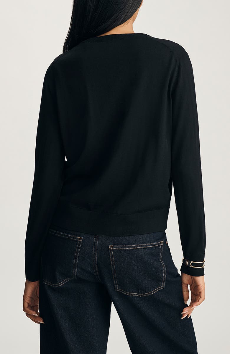 Mavi Jeans Wool Cardigan, Alternate, color, Black