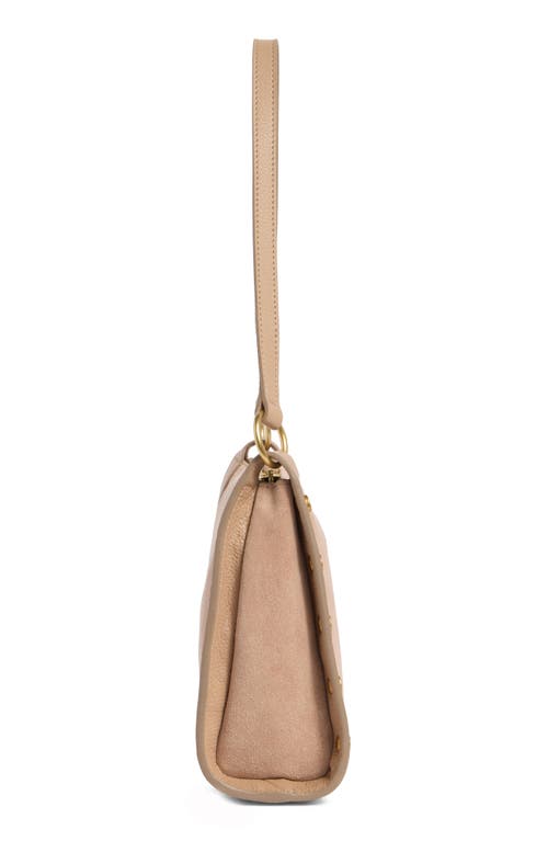 Vince Camuto Lisha Studded Leather Shoulder Bag In Neutral