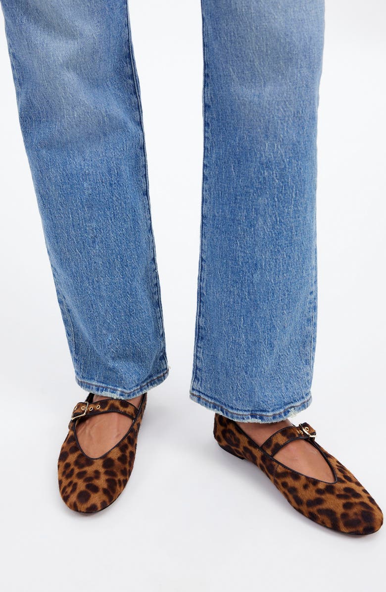 Madewell The Remy Genuine Calf Hair Mary Jane Flat, Alternate, color, Caramel Multi
