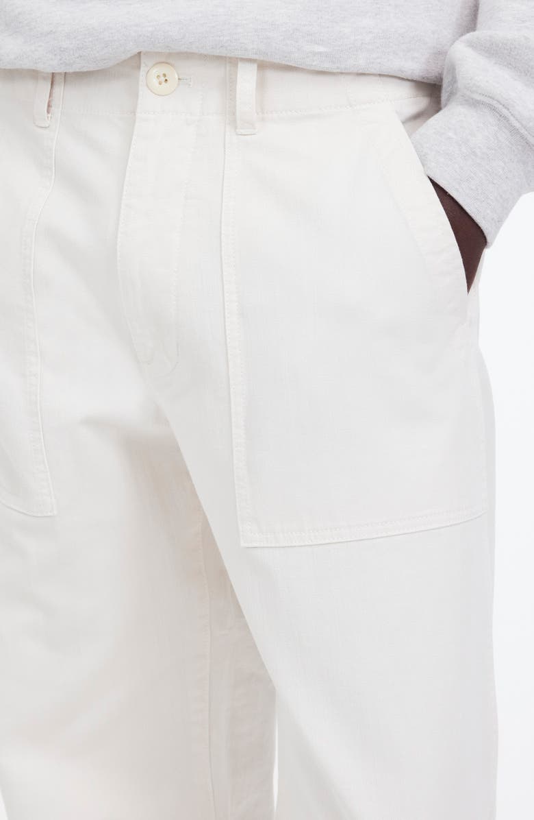 Madewell Fatigue Garment Dyed Cotton Twill Straight Leg Pants, Alternate, color, Vintage Ivory