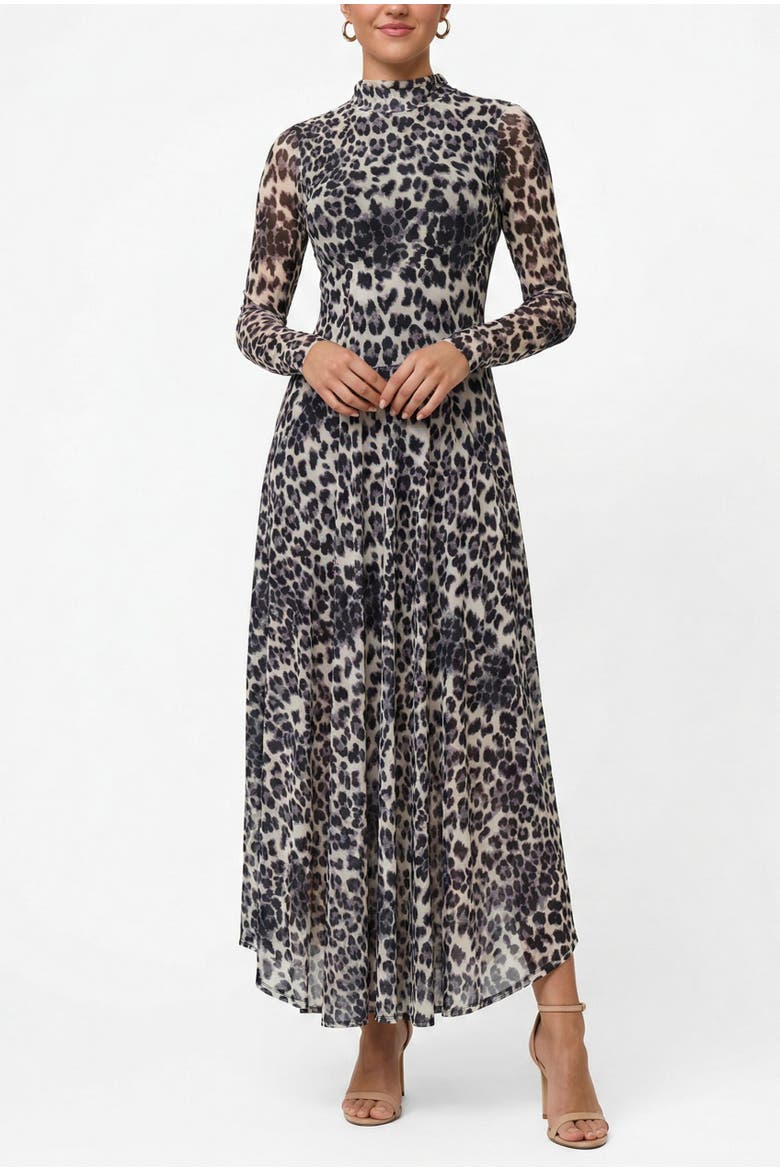 Beatrice Mesh High Neck Maxi Dress, Main, color, White