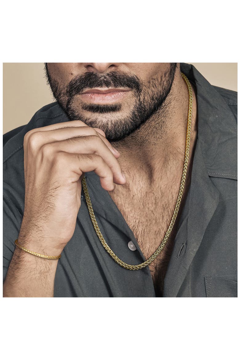 4.2mm Foxtail Chain Necklace & Bracelet Set, Alternate, color, GOLD