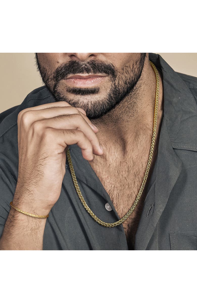 DELMAR 4.2mm Foxtail Chain Necklace & Bracelet Set, Alternate, color, Gold