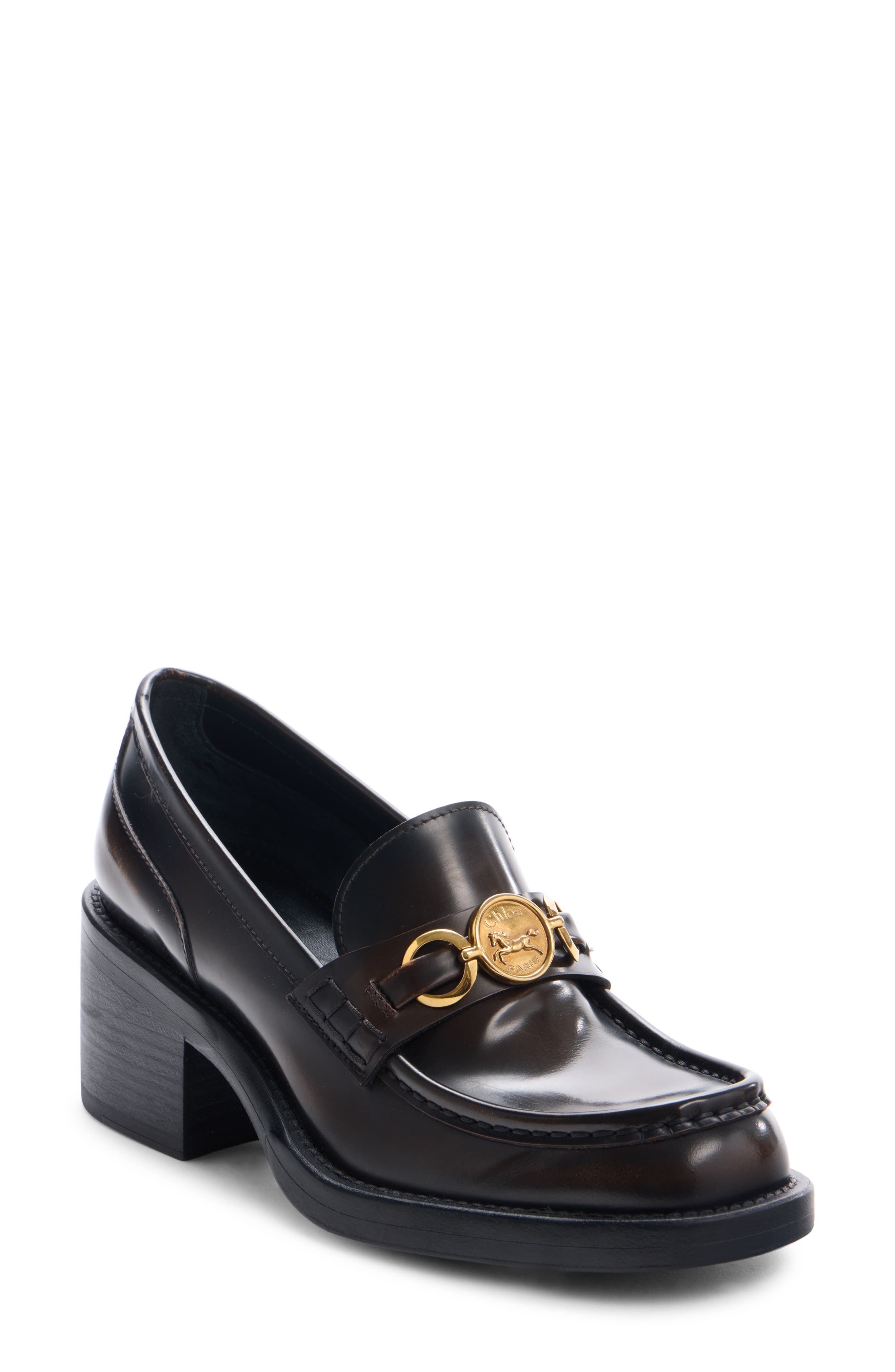 Chloé Dakota Loafer Pump, Main, color, Oak Brown