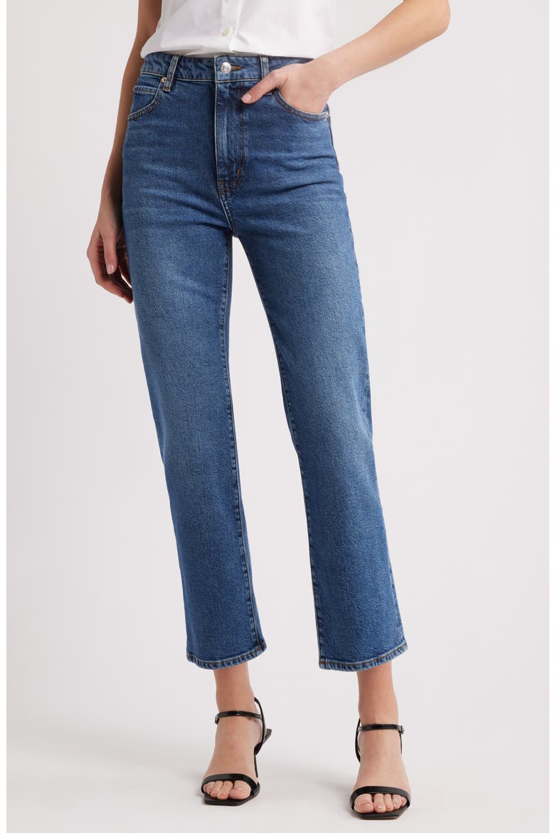 The Ruler High Waist Ankle Straight Leg Jeans, Main, color, RIVAL