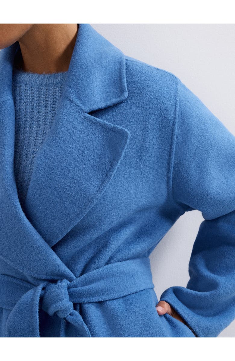 Phase Eight Long Sleeve Belted Wrap Midi Coat, Alternate, color, Blue