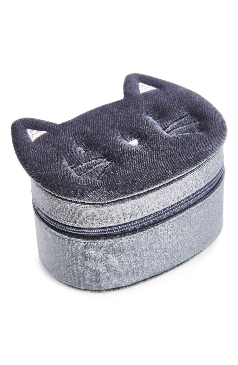 Mimi & Lula Kids' Kitty Jewelry Box, Main, color, Medium Grey