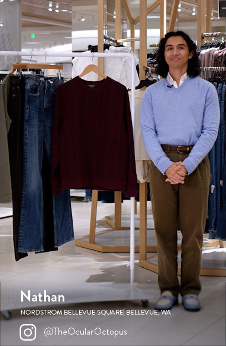 Cable Textured Crewneck Sweatshirt, sales video thumbnail