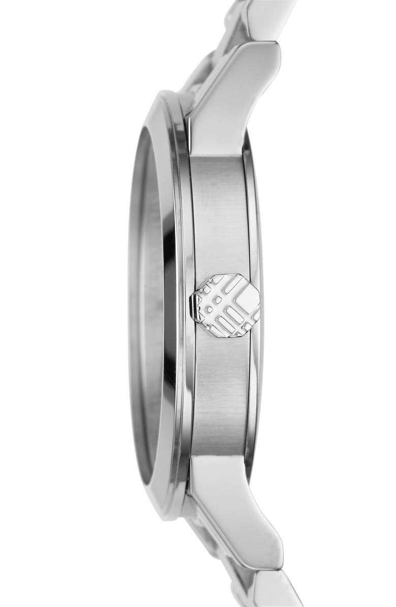 Burberry Medium Check Stamped Bracelet Watch, 34mm, Alternate, color, 